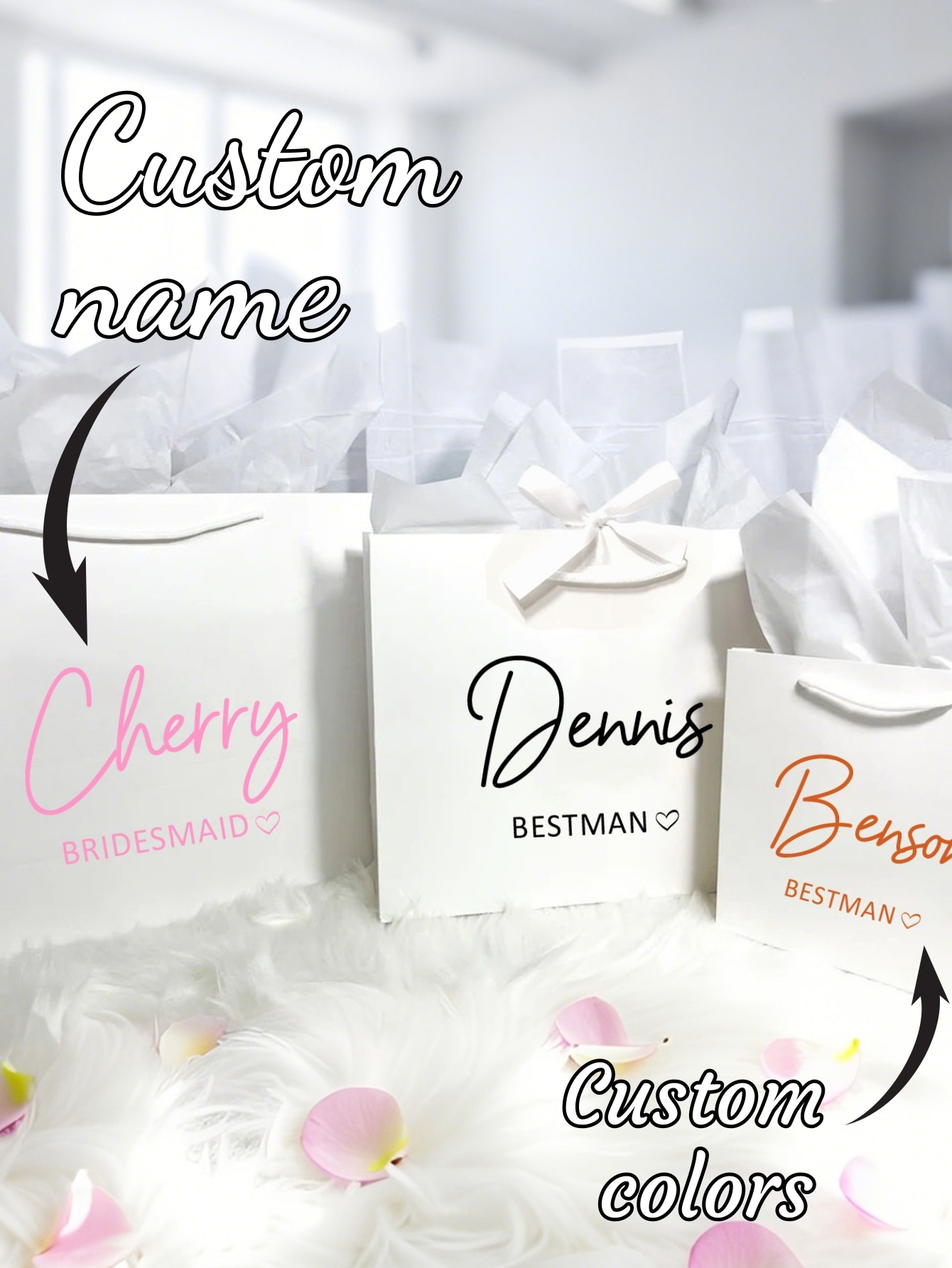 Party Favor Bag - 1pc Tas Hadiah Kustom Pernikahan Pengiring