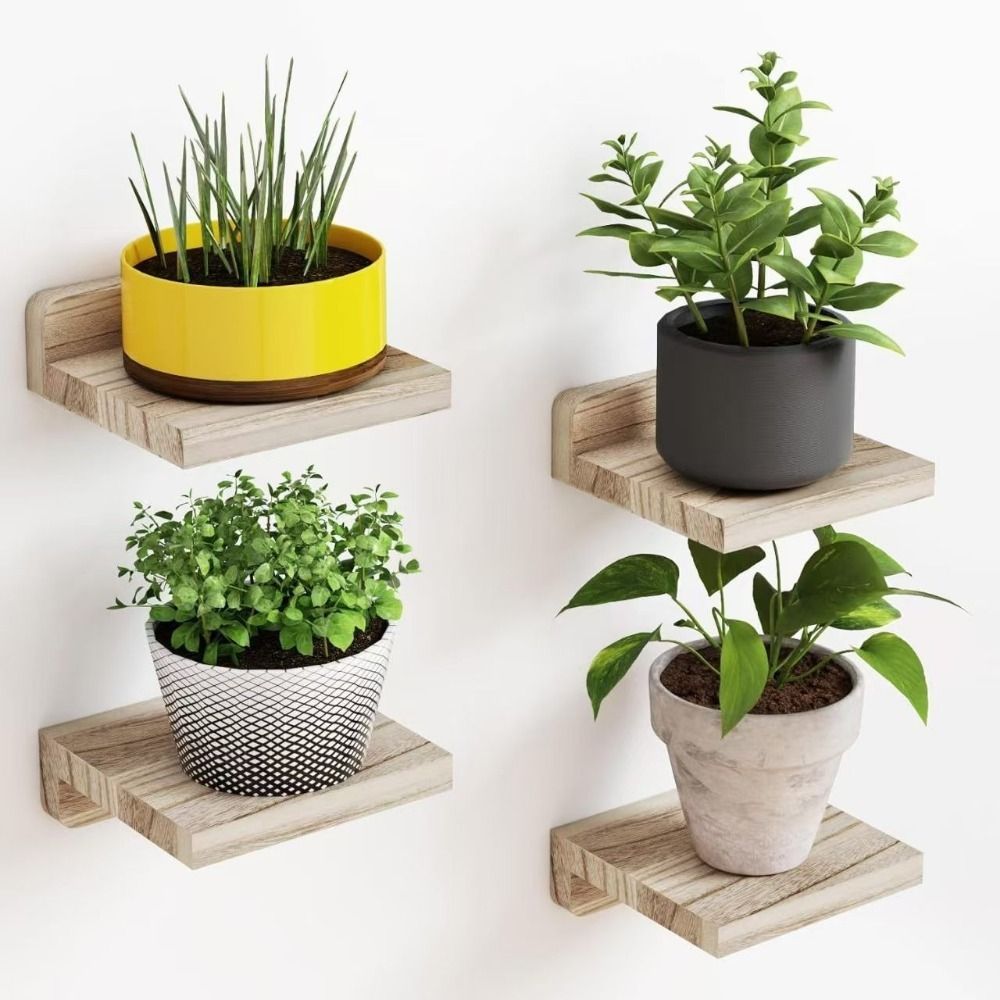 4 Buah Rak Kayu Kecil Mengamba - Flower Wall Panel ulasan dan harga