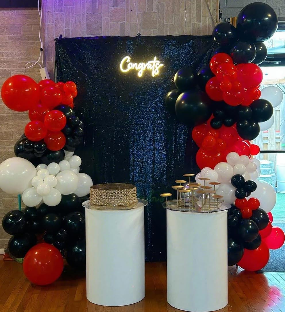 117Pcs Balon Merah, Hitam, dan - Balloon Arch Kit ulasan dan harga