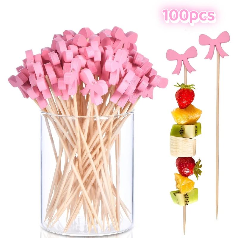 (BF06)100pc Tusuk Koktail Kayu - Centerpiece Stick ulasan dan harga