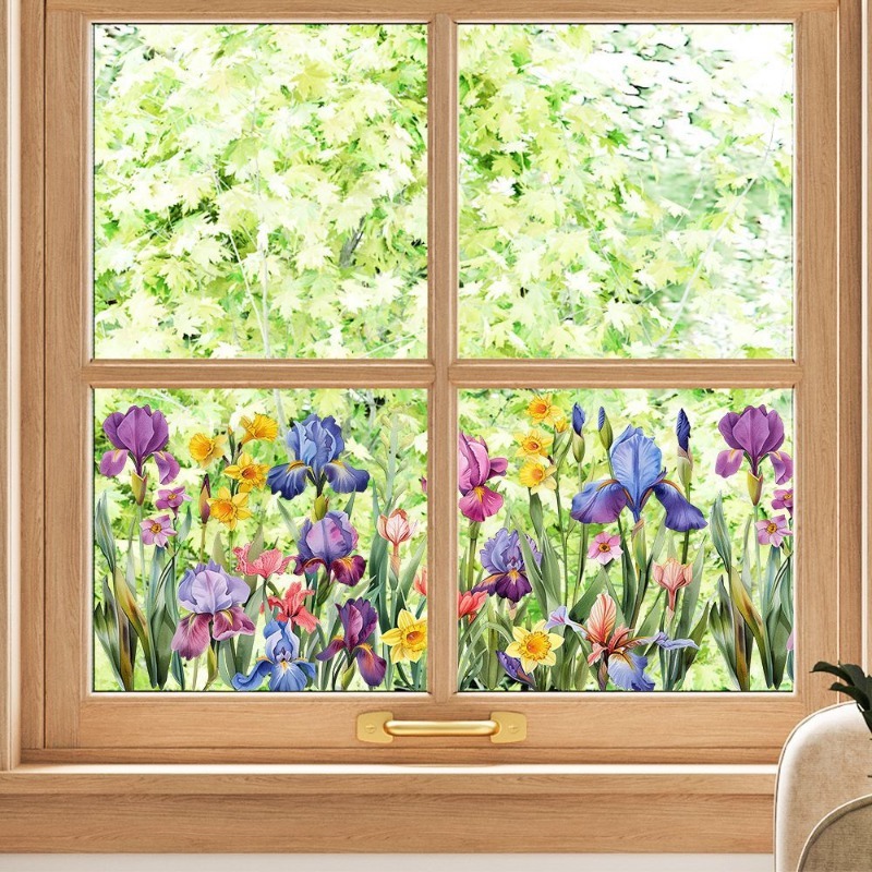 Stiker Dinding Bunga Iris Cant - Flower Wall Panel ulasan dan harga