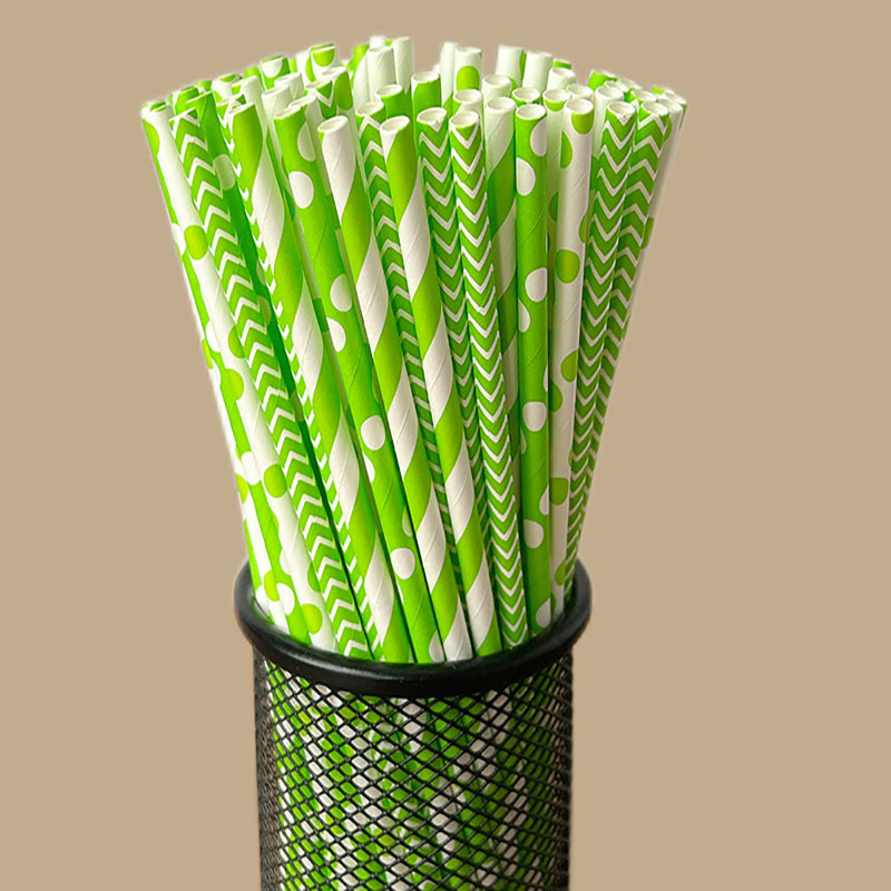 100 sedotan kertas bergaris se - Paper Straw Color ulasan dan harga