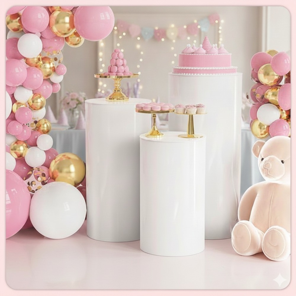 3/5Pcs Alas Silinder Putih, Pi - Event Party ulasan dan harga