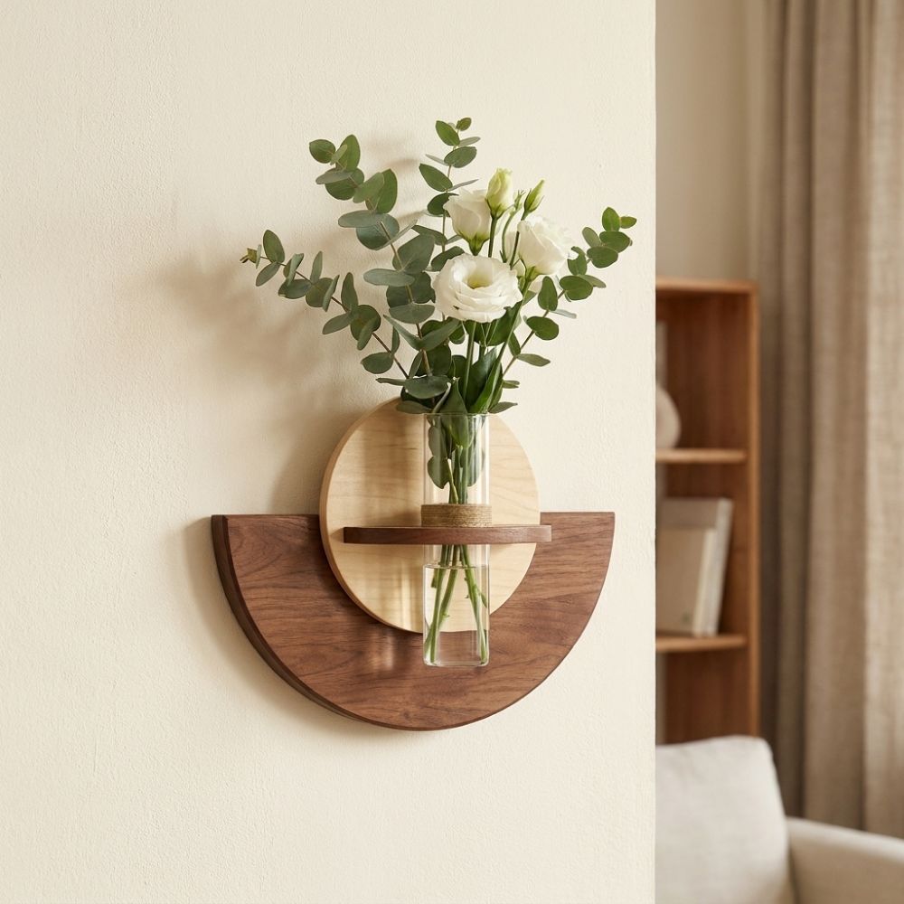 Rak Bunga Oval Kayu untuk Dind - Flower Wall Panel ulasan dan harga